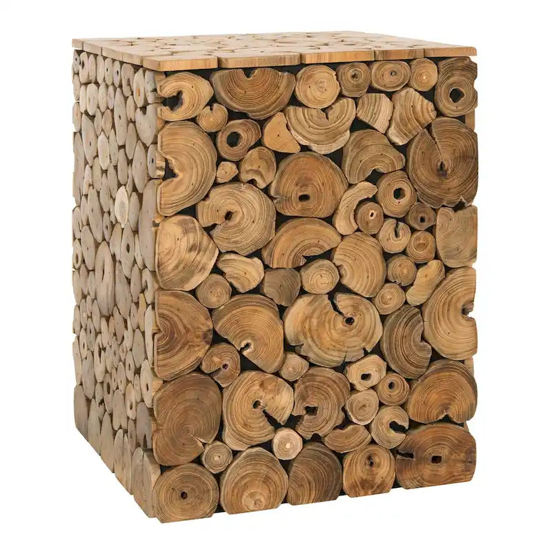 Sgabello Iida Bali Nero - Naturale - 13 x 13 x 18 - 13Lx13Px18A