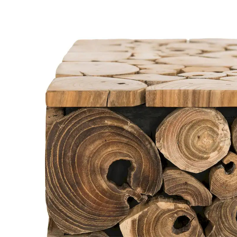 Sgabello Iida Bali Nero - Naturale - 13 x 13 x 18 - 13Lx13Px18A