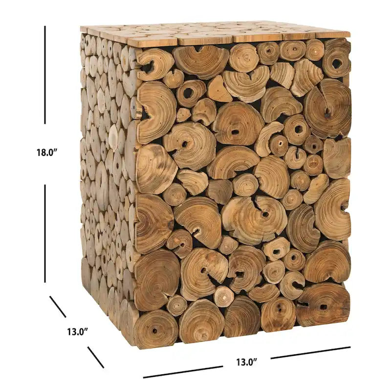 Sgabello Iida Bali Nero - Naturale - 13 x 13 x 18 - 13Lx13Px18A