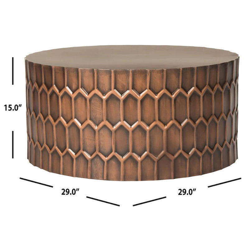 Tavolino Marita color Rame Antico - 29 x 29 x 15 - 29Lx29Px15A