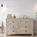 Cassettiera in legno stile rustico con 6 cassetti