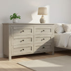 Cassettiera in legno stile rustico con 6 cassetti