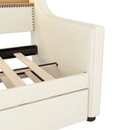 Divano letto singolo in similpelle con letto estraibile a rotelle