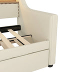 Divano letto singolo in similpelle con letto estraibile a rotelle