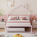 Letto a piattaforma in metallo full size con rotelle estraibili (twin size)