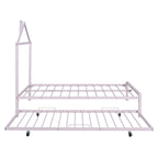 Letto a piattaforma in metallo full size con rotelle estraibili (twin size)