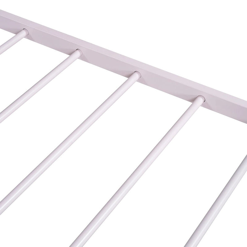 Letto a piattaforma in metallo full size con rotelle estraibili (twin size)