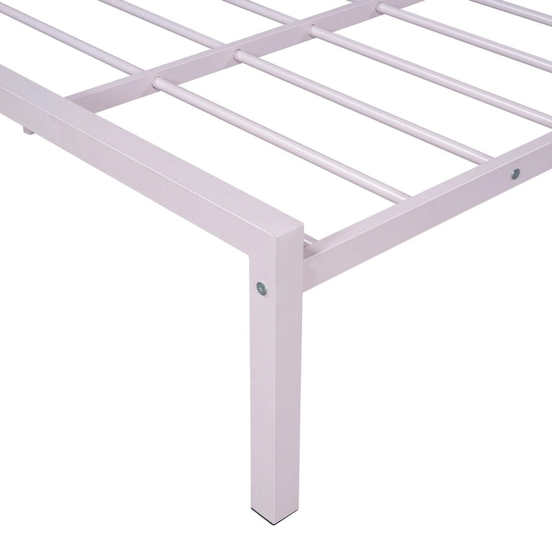 Letto a piattaforma in metallo full size con rotelle estraibili (twin size)