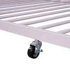 Letto a piattaforma in metallo full size con rotelle estraibili (twin size)