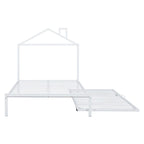 Letto a piattaforma in metallo full size con rotelle estraibili (twin size)