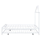 Letto a piattaforma in metallo full size con rotelle estraibili (twin size)