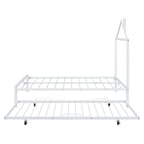 Letto a piattaforma in metallo full size con rotelle estraibili (twin size)