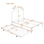 Letto a piattaforma in metallo full size con rotelle estraibili (twin size)