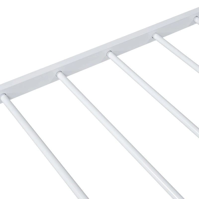 Letto a piattaforma in metallo full size con rotelle estraibili (twin size)