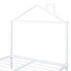 Letto a piattaforma in metallo full size con rotelle estraibili (twin size)