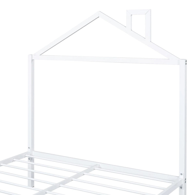 Letto a piattaforma in metallo full size con rotelle estraibili (twin size)