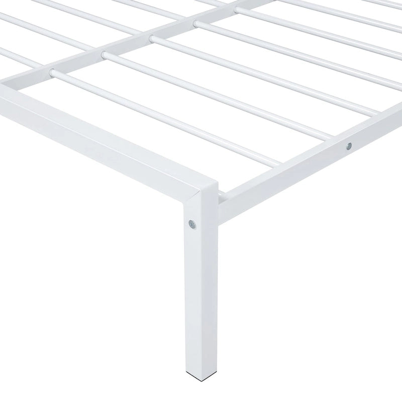 Letto a piattaforma in metallo full size con rotelle estraibili (twin size)