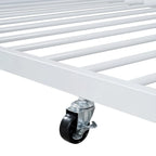 Letto a piattaforma in metallo full size con rotelle estraibili (twin size)