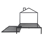 Letto a piattaforma in metallo full size con rotelle estraibili (twin size)