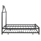 Letto a piattaforma in metallo full size con rotelle estraibili (twin size)