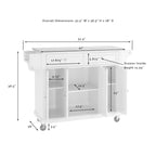 Carrello da cucina con top in granito a tutta grandezza, colore ciliegio - 51,5 L x 18 P x 36,5 H