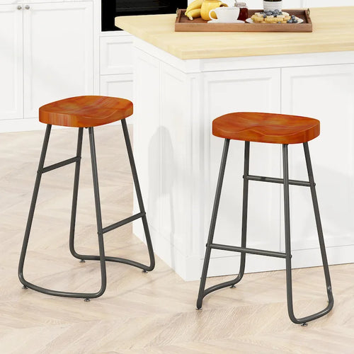 29.52 Eleganti e Minimalisti Sgabelli da Bar Set da 2, Sgabelli da Bar Altezza Contatore, per Isola Cucina, Caffetteria, Bar, Balcone di Casa