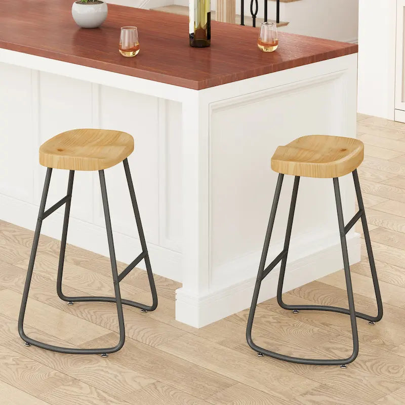 29.52 Eleganti e Minimalisti Sgabelli da Bar Set da 2, Sgabelli da Bar Altezza Contatore, per Isola Cucina, Caffetteria, Bar, Balcone di Casa