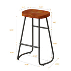 29.52 Eleganti e Minimalisti Sgabelli da Bar Set da 2, Sgabelli da Bar Altezza Contatore, per Isola Cucina, Caffetteria, Bar, Balcone di Casa