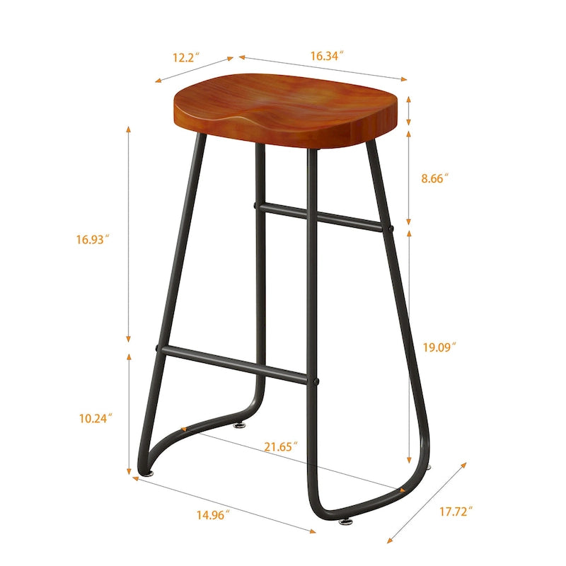 29.52 Eleganti e Minimalisti Sgabelli da Bar Set da 2, Sgabelli da Bar Altezza Contatore, per Isola Cucina, Caffetteria, Bar, Balcone di Casa