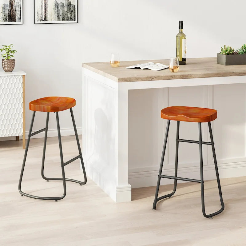 29.52 Eleganti e Minimalisti Sgabelli da Bar Set da 2, Sgabelli da Bar Altezza Contatore, per Isola Cucina, Caffetteria, Bar, Balcone di Casa