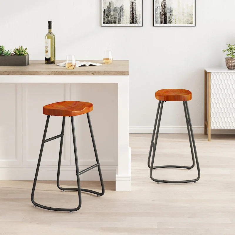 29.52 Eleganti e Minimalisti Sgabelli da Bar Set da 2, Sgabelli da Bar Altezza Contatore, per Isola Cucina, Caffetteria, Bar, Balcone di Casa