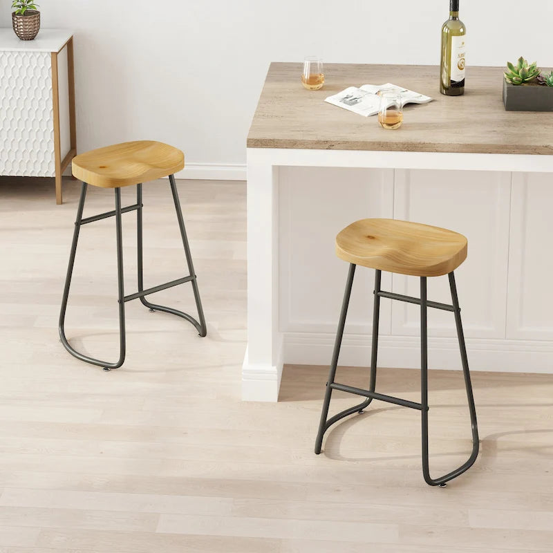 29.52 Eleganti e Minimalisti Sgabelli da Bar Set da 2, Sgabelli da Bar Altezza Contatore, per Isola Cucina, Caffetteria, Bar, Balcone di Casa