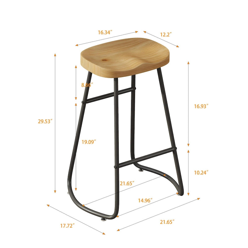 29.52 Eleganti e Minimalisti Sgabelli da Bar Set da 2, Sgabelli da Bar Altezza Contatore, per Isola Cucina, Caffetteria, Bar, Balcone di Casa