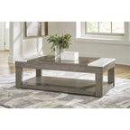   Loyaska Grayish Brown/White Lift-Top Coffee Table - 56.13  W x 28.25  D x 18.13  H