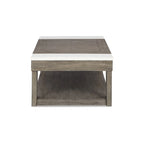 Tavolino da caffè sollevabile grigio-marrone/bianco - 56,13 L x 28,25 P x 18,13 H