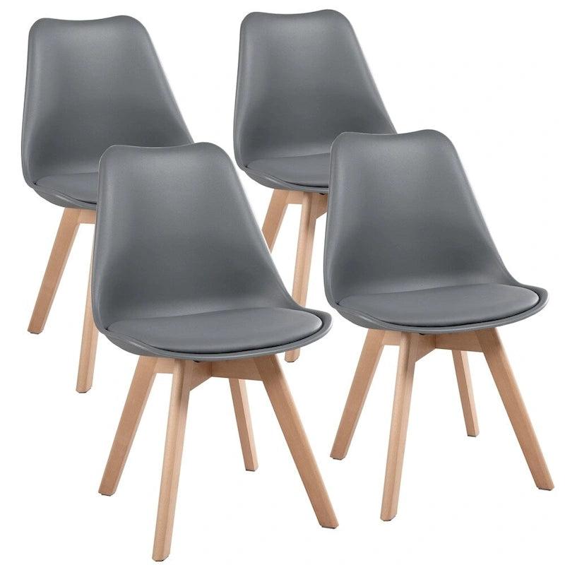 Set di 4 sedie da pranzo moderne con morbida imbottitura