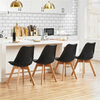 Set di 4 sedie da pranzo moderne con morbida imbottitura