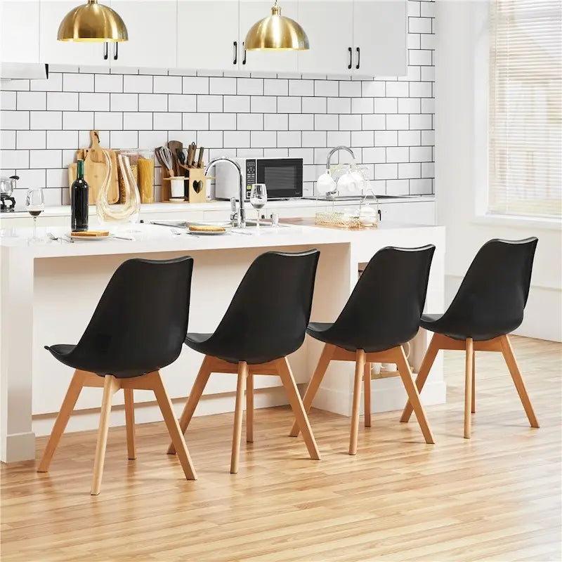 Set di 4 sedie da pranzo moderne con morbida imbottitura