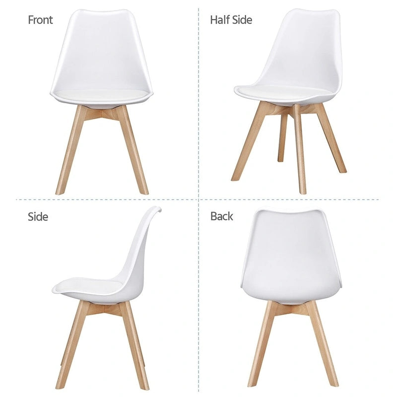 Set di 4 sedie da pranzo moderne con morbida imbottitura