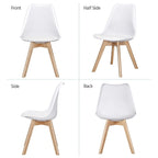 Set di 4 sedie da pranzo moderne con morbida imbottitura