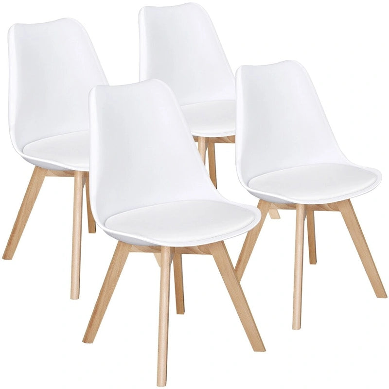 Set di 4 sedie da pranzo moderne con morbida imbottitura
