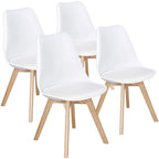 Set di 4 sedie da pranzo moderne con morbida imbottitura