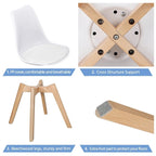 Set di 4 sedie da pranzo moderne con morbida imbottitura