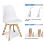 Set di 4 sedie da pranzo moderne con morbida imbottitura