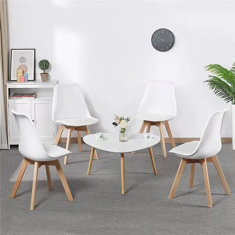 Set di 4 sedie da pranzo moderne con morbida imbottitura