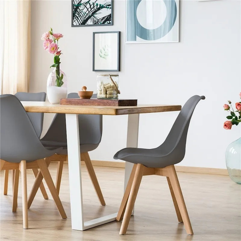 Set di 4 sedie da pranzo moderne con morbida imbottitura