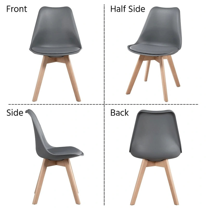Set di 4 sedie da pranzo moderne con morbida imbottitura