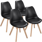 Set di 4 sedie da pranzo moderne con morbida imbottitura