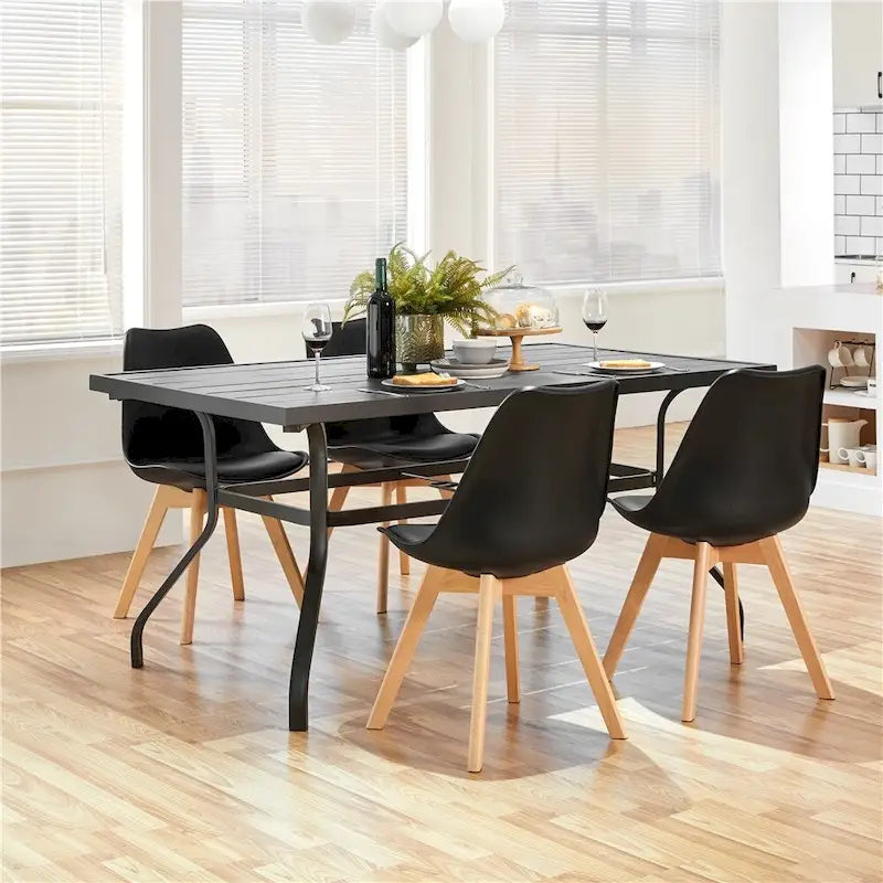Set di 4 sedie da pranzo moderne con morbida imbottitura