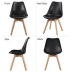 Set di 4 sedie da pranzo moderne con morbida imbottitura